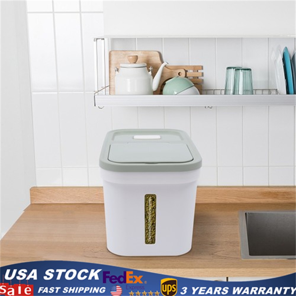Storage Container With Measuring Cup 20Lbs Airtight Flour Grain Storage Bucket