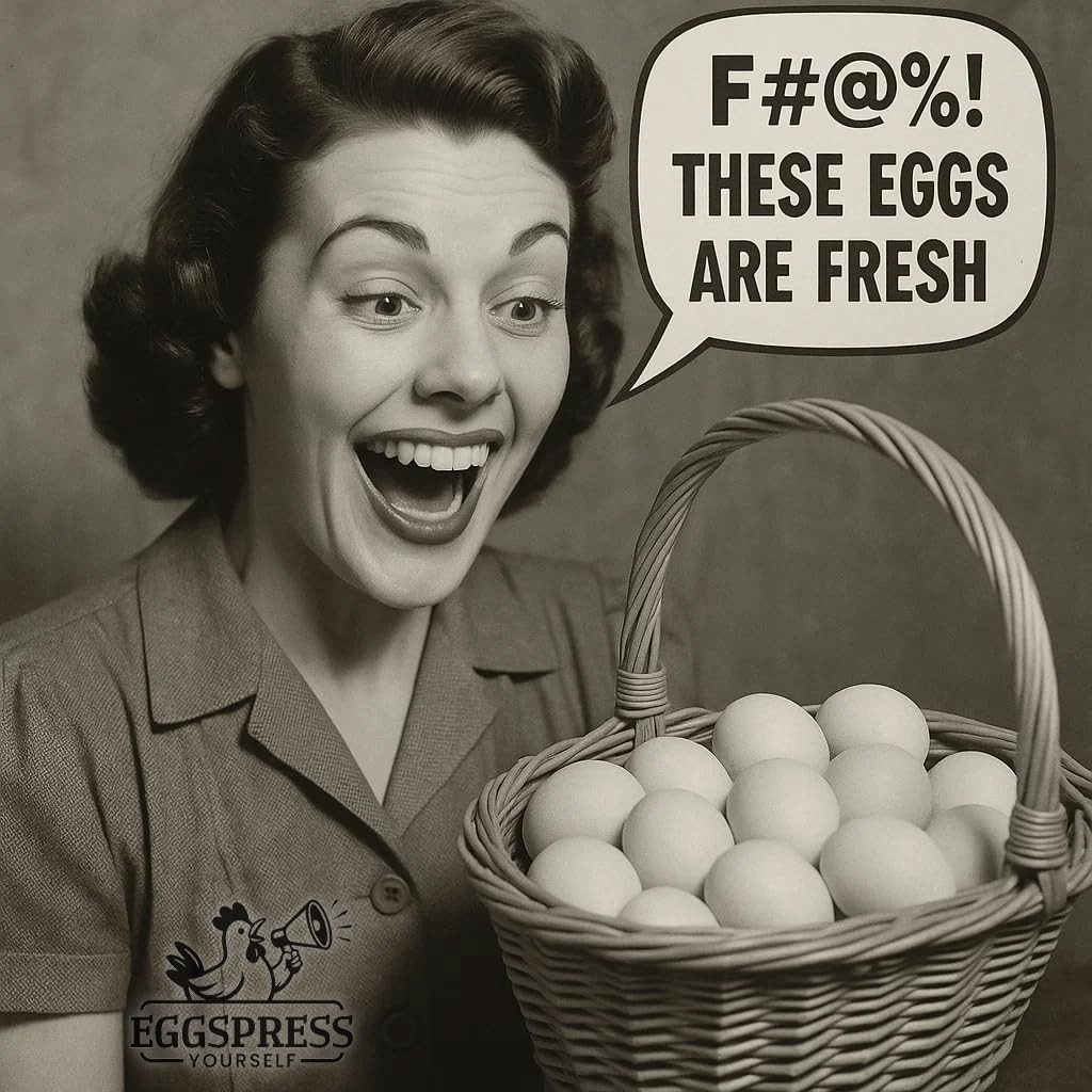 Funny Egg Carton – “The F Word is Fresh” Vintage Humor Design, Holds 12 Eggs,…