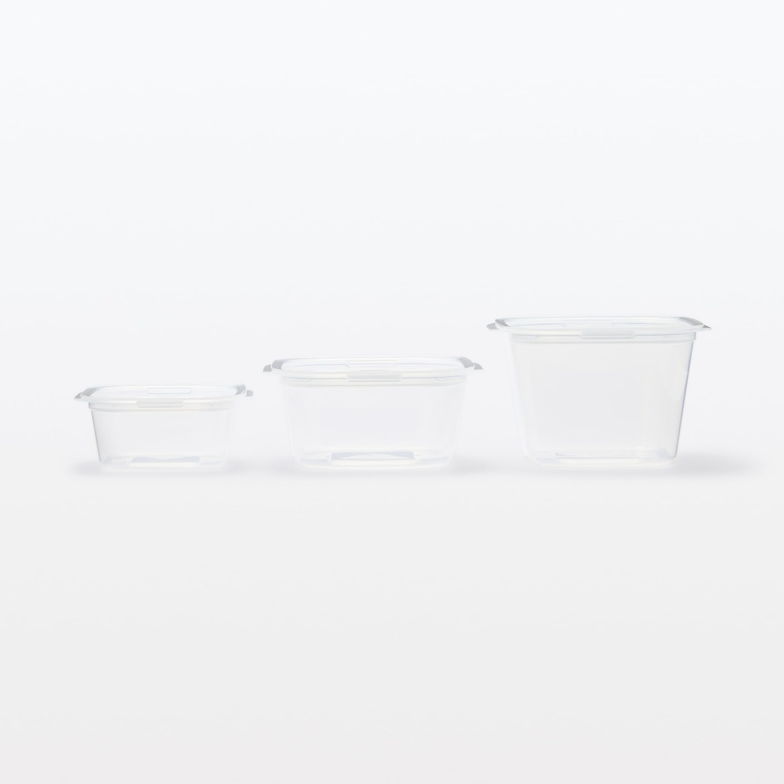 MUJI Food Containers (2 pieces), Semi-transparent, Square, 900mL, Microwave-safe