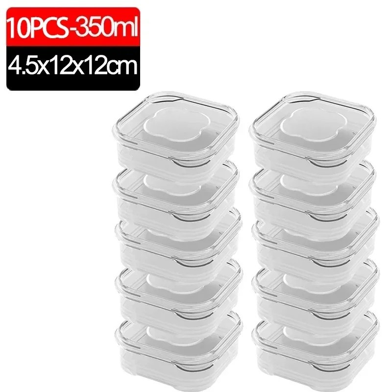 350ml -10PCS Food Storage Containers Airtight Fridge Freezer Boxes Kitchen Set