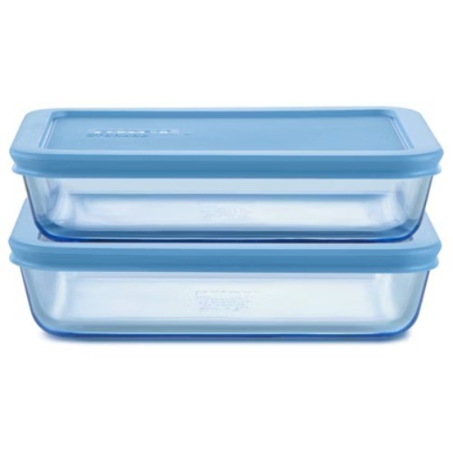 Pyrex® Simply Store® Tinted 4pc Lidded Rectangle Storage Set