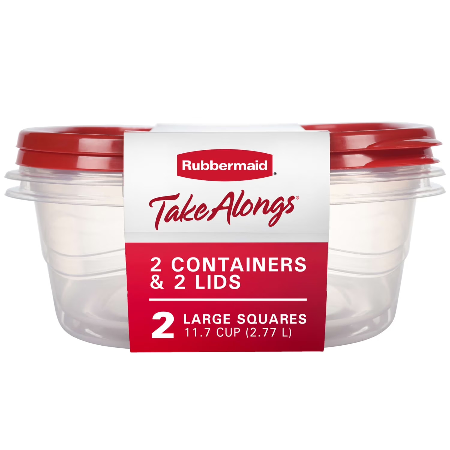 Rubbermaid TakeAlongs 11.7 Cup Food Storage Containers, Set of 2, Red FREE SHIP