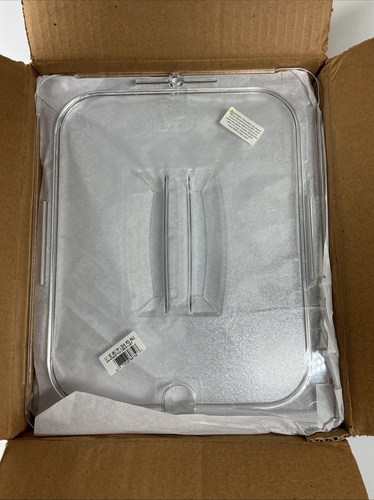 Box of 6 Polycarbonate Handled Universal Lid 1|2 Size – Clear