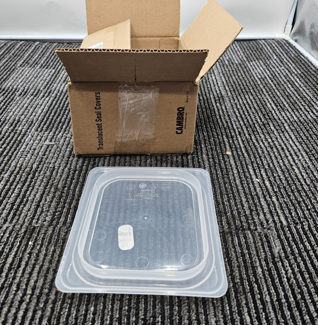 (QTY 6) Cambro 60PPCWSC190 Food Pan Seal Cover 1/6 size Translucent Camwear