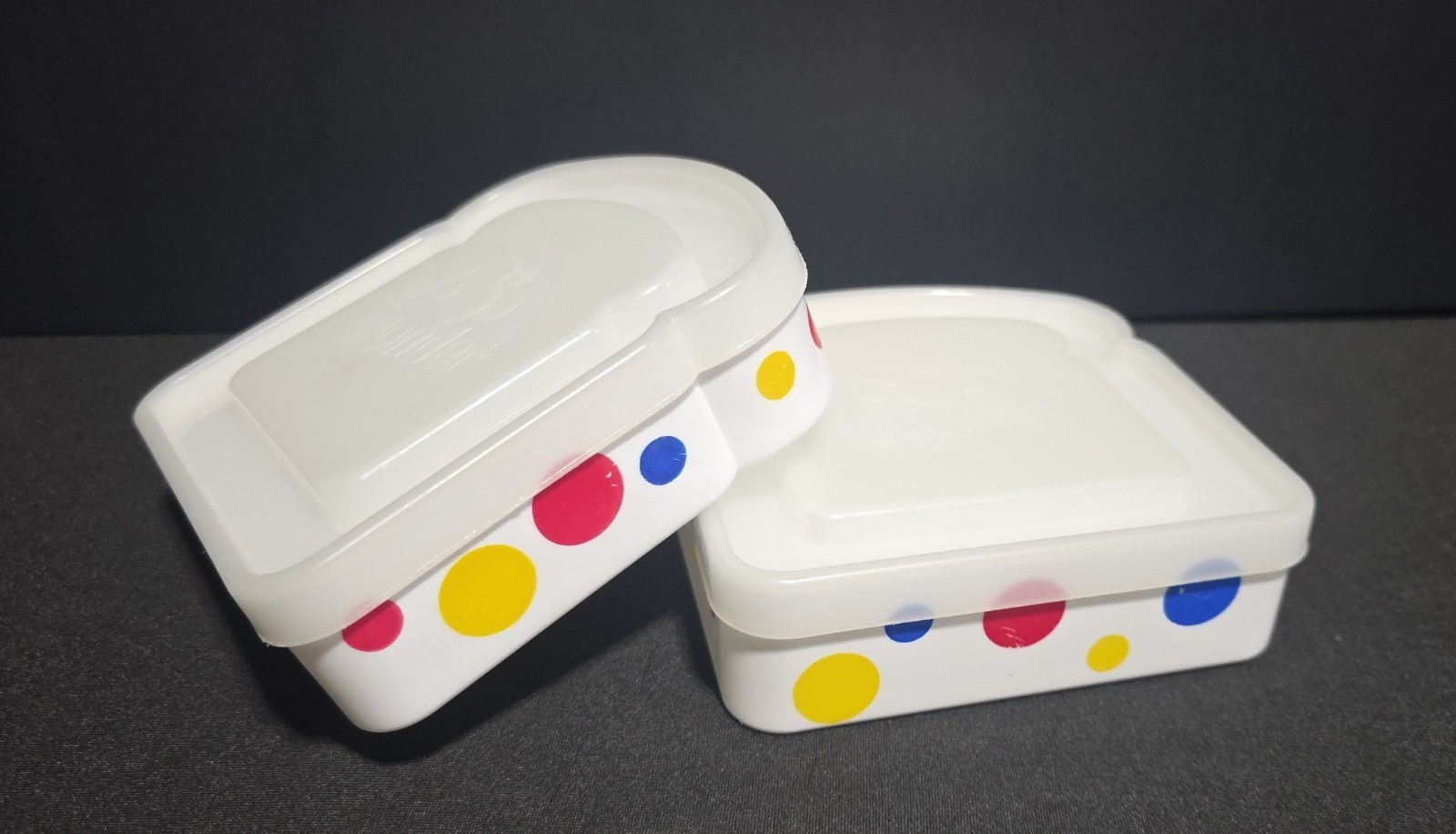 Vintage Wonder Bread Sandwich Container Plastic Carry Case – Lot Of 2 Polka Dots