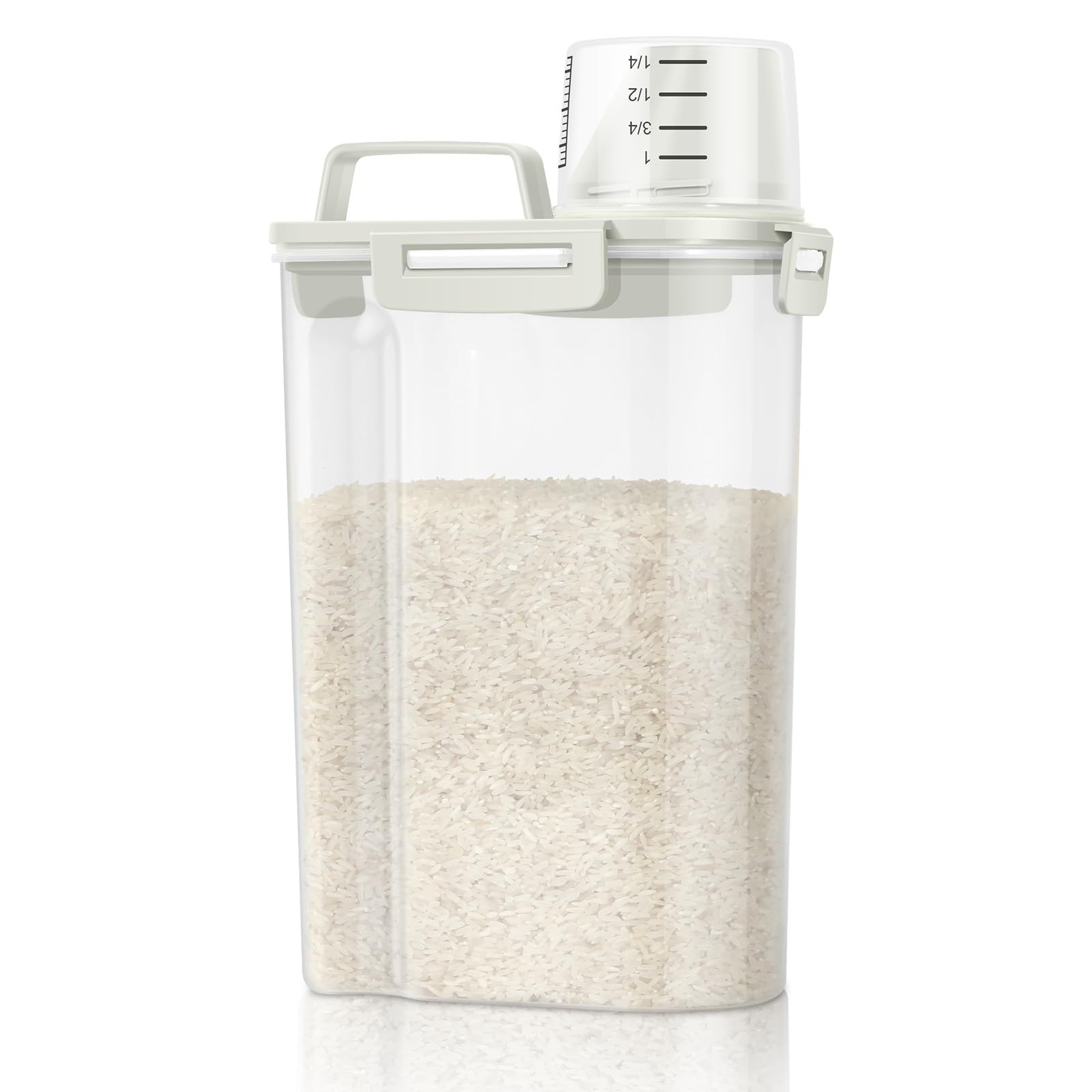 Rice Storage Container 3 to 5 Lbs – Small Pet Dog Cat Food Container Dispense…