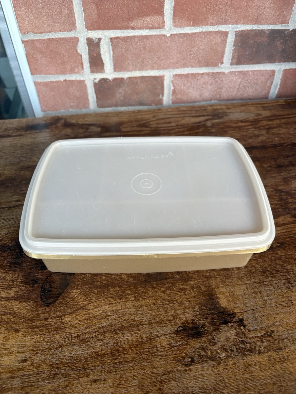 Plastic Rectangle Bento Box Beige/White Snap Lid 3pc Set w/ Insert Compartment