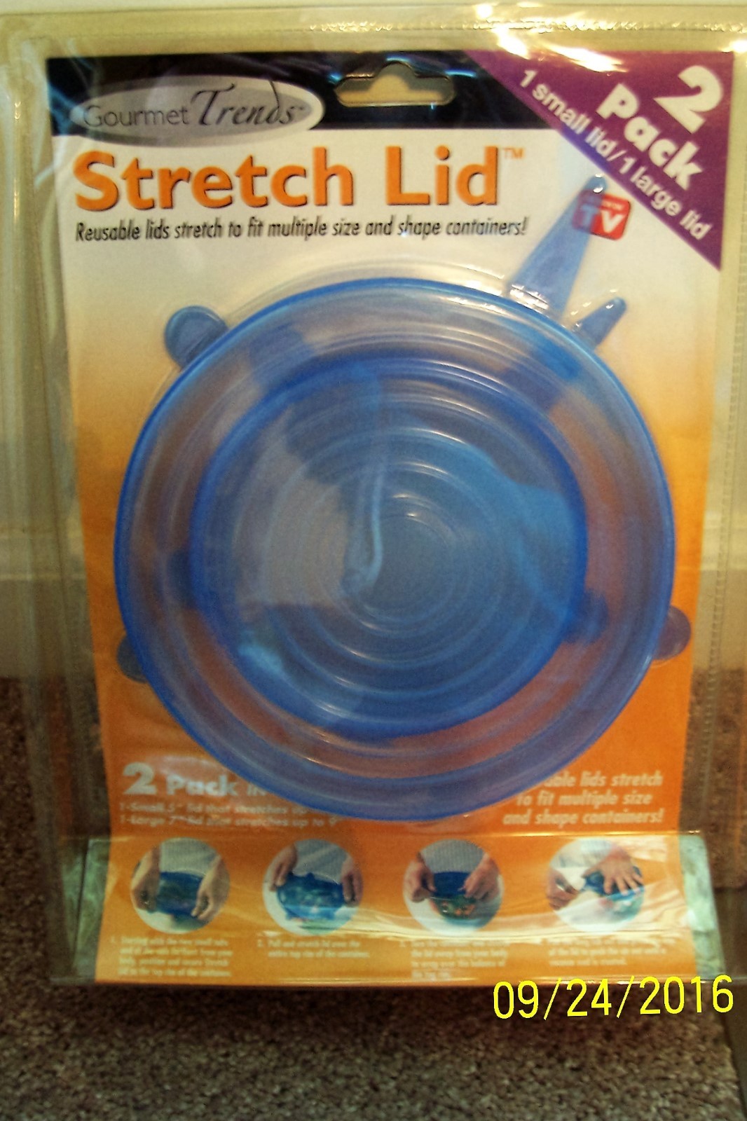 2 Pack – Gourmet Trends Stretch Lid -NIP