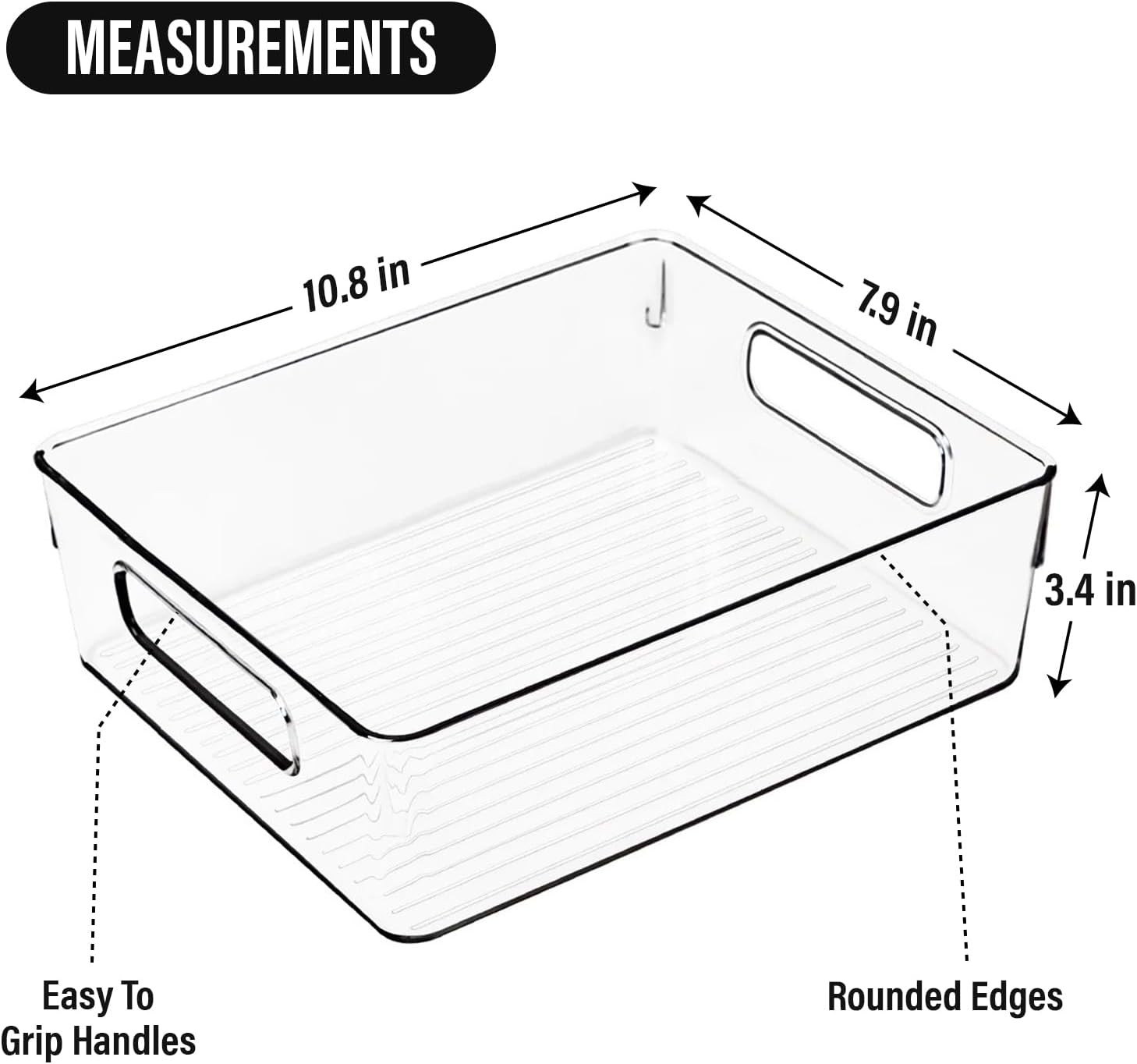Clear Plastic Storage Bins, Pantry Organizers and Storage or Kitchen Organizatio