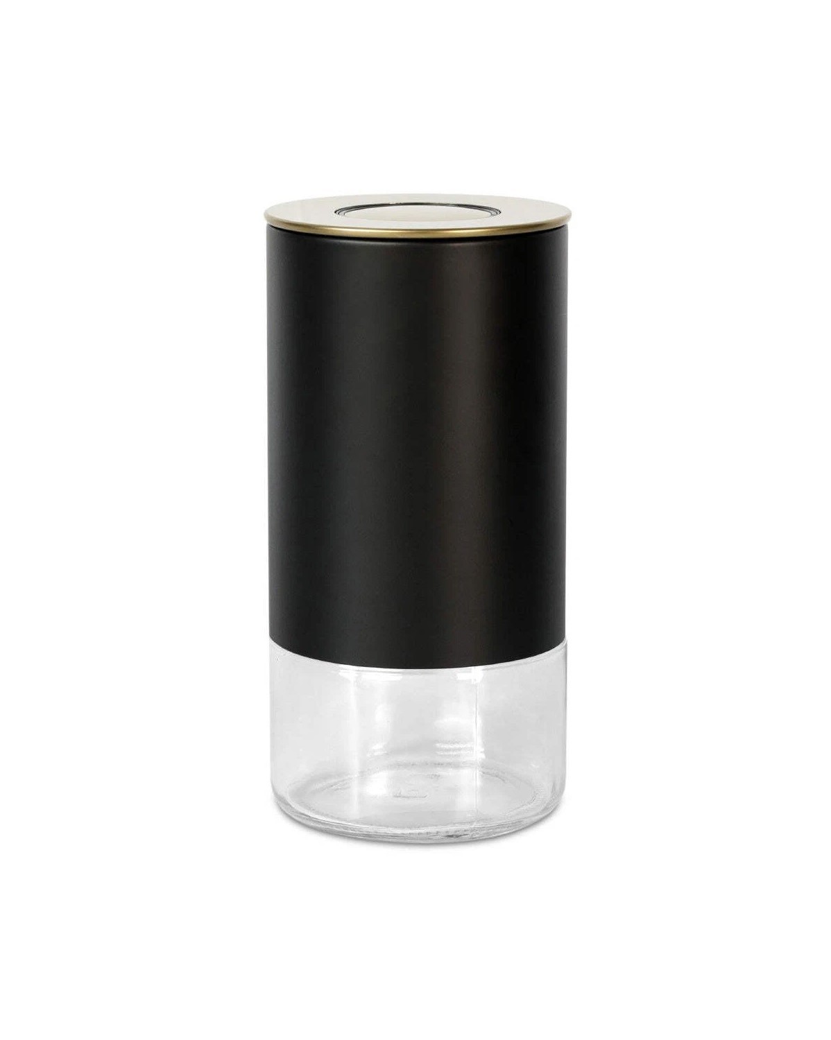 Coffee Food Storage Container Round Black Gold 16 oz Airtight Lid