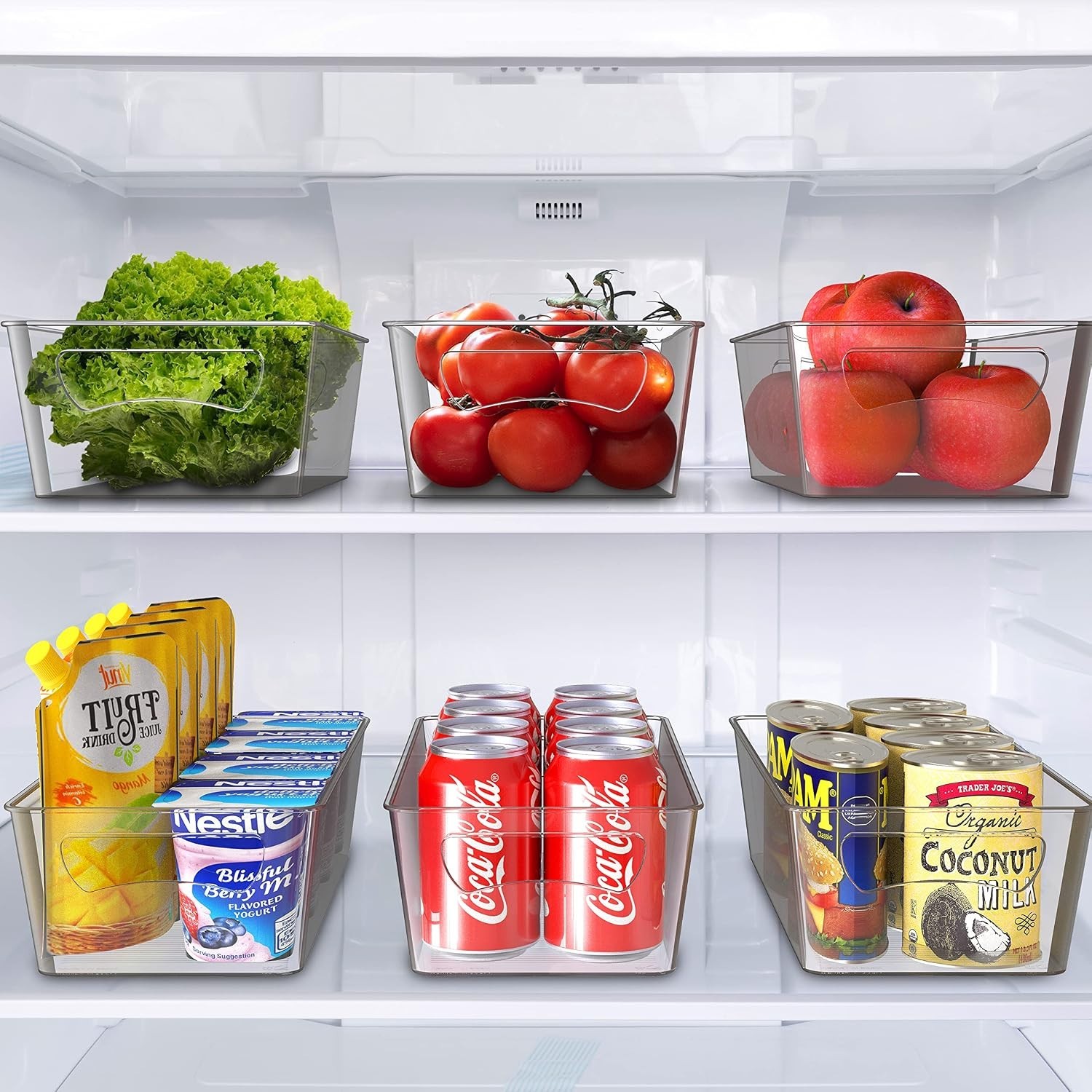 Clear Fridge Organizer Bin 12.5″L x 6.25″W x 3.5″H – Effortless Kitchen Storage