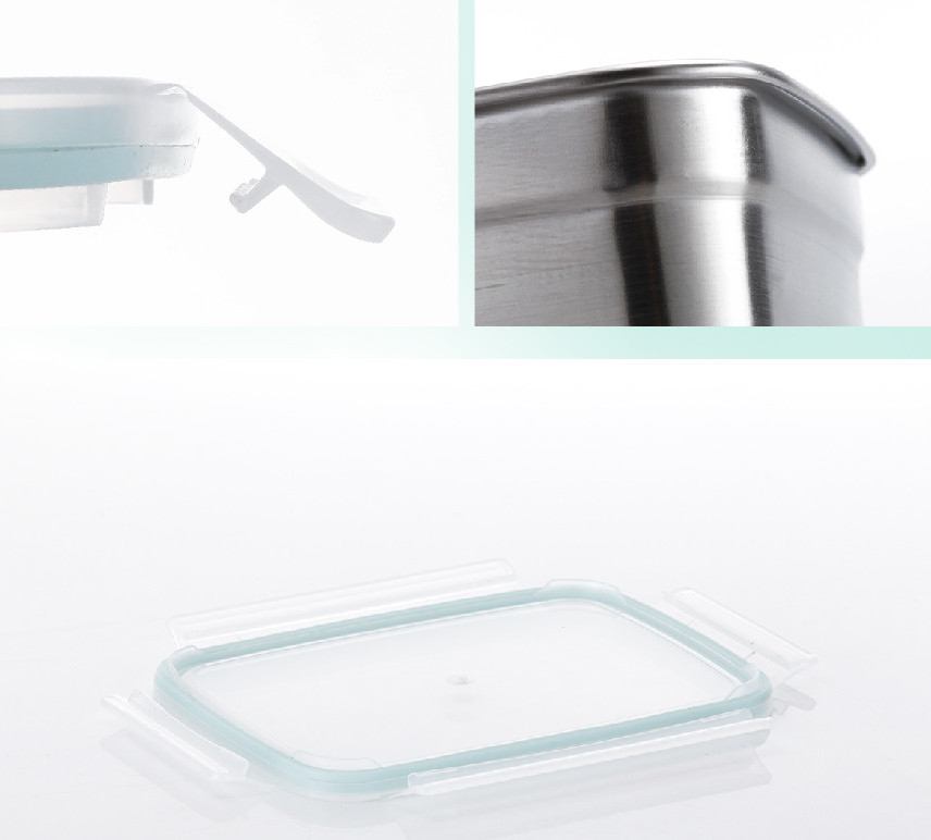 STENLOCK Pure Stainless Steel Side lunch Box 1000ml Rectangle NO 6