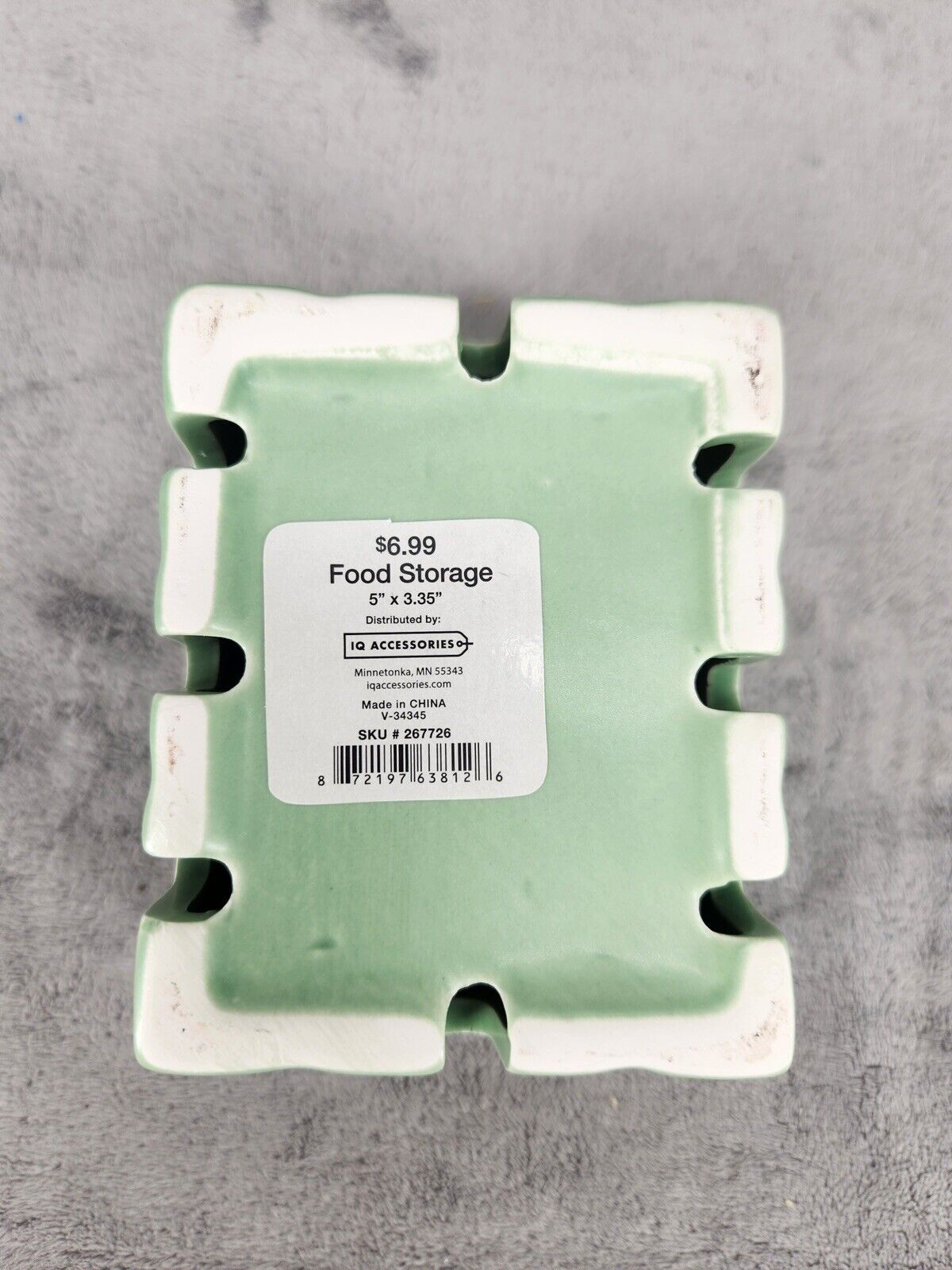 IQ Accessories Porcelain Food Storage With Wood Cover Sage Green 3x4x5