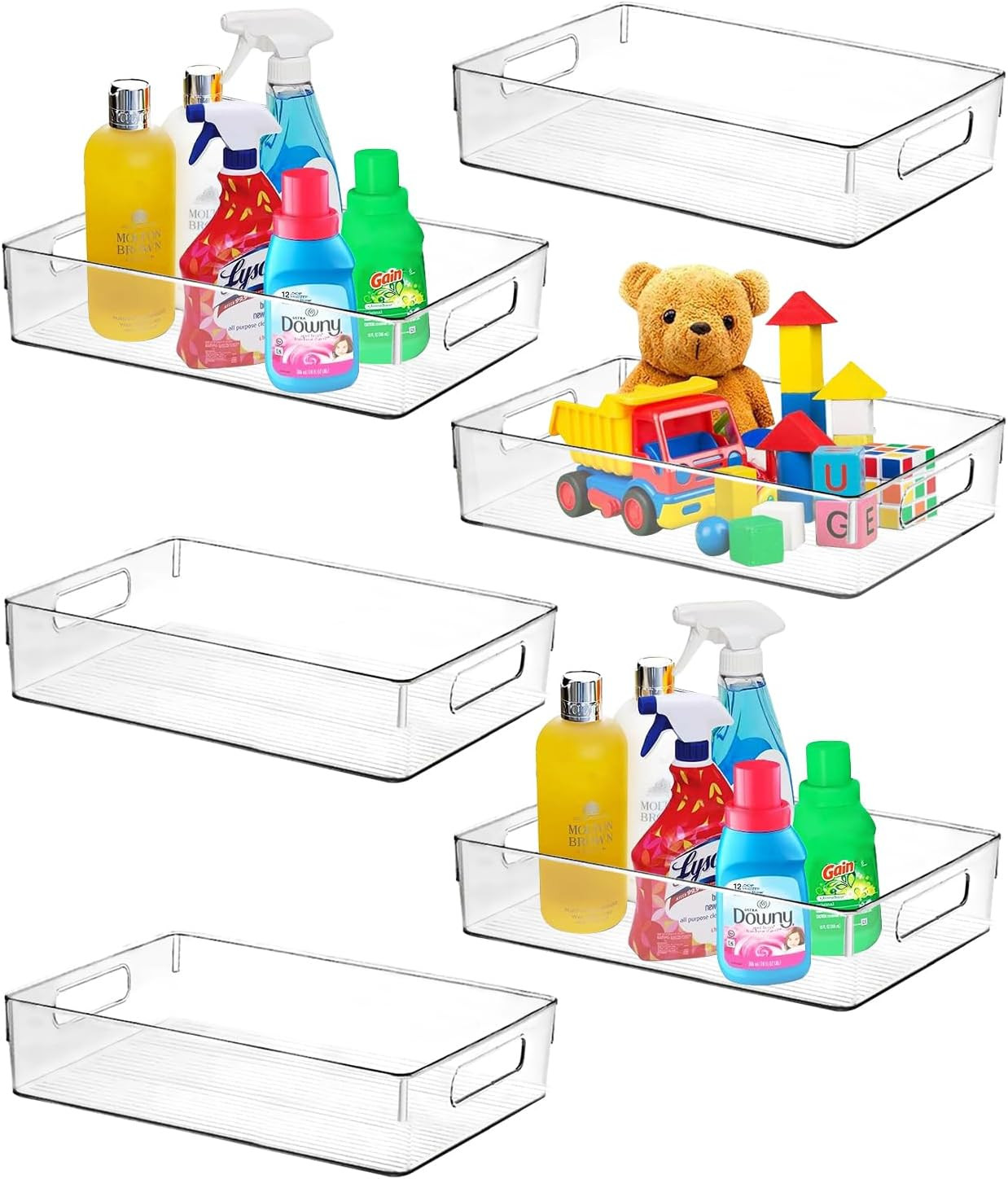 Clear Plastic Storage Bins, Pantry Organizers and Storage or Kitchen Organizatio