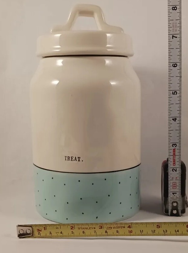 Rae Dunn, Artisan Collection by Magenta, “treats” storage container.