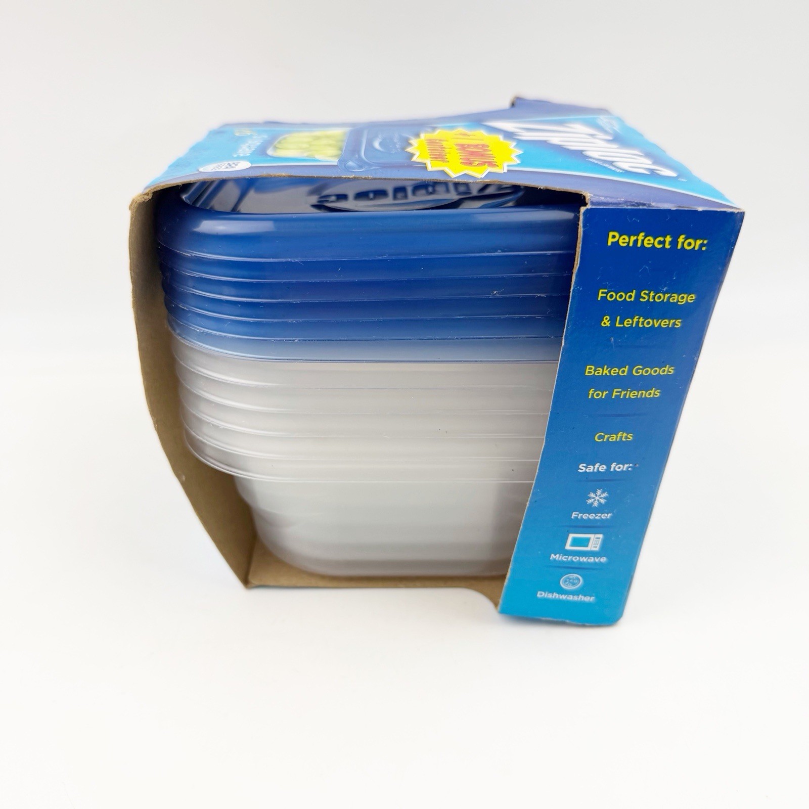 NEW Ziploc Snap ‘n Seal Small Square Containers 20 oz 6 Containers Lids 2.5 C
