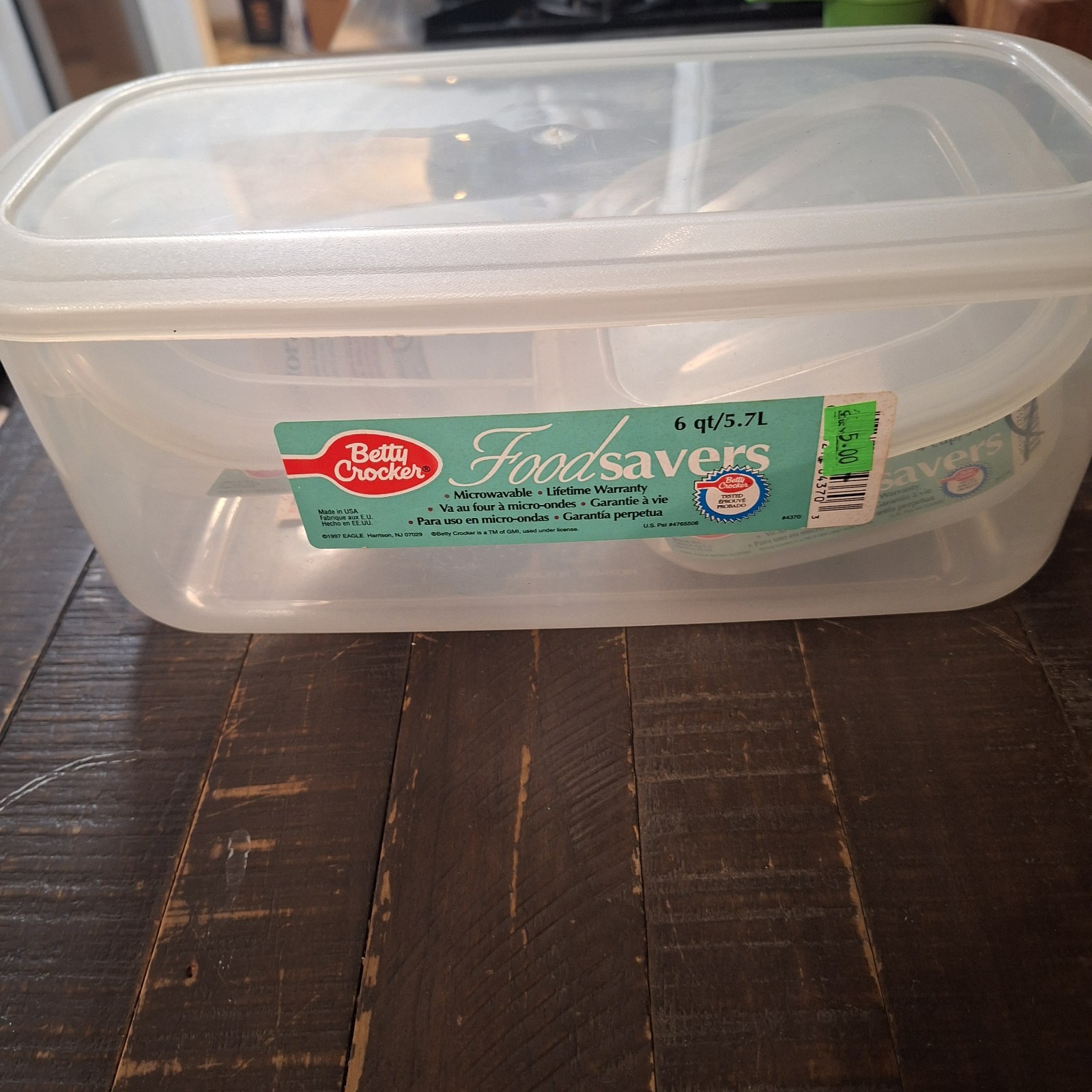 VTG Betty Crocker Food Storage Containers Set superseal 6qt 4 cup set of 3