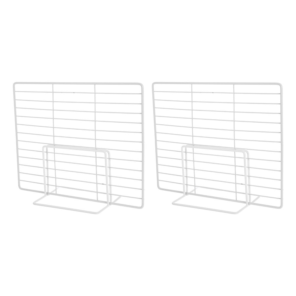 2Pcs Metal Mesh Wire Divider for Freezer Adjustable White Refrigerator Separator