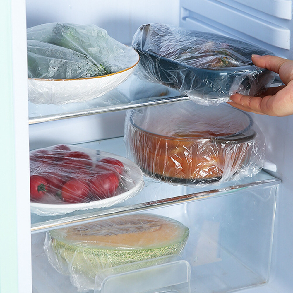 100x Disposable Fresh Food Storage Covers Dustproof for Bowls Elastic Bowl Cover