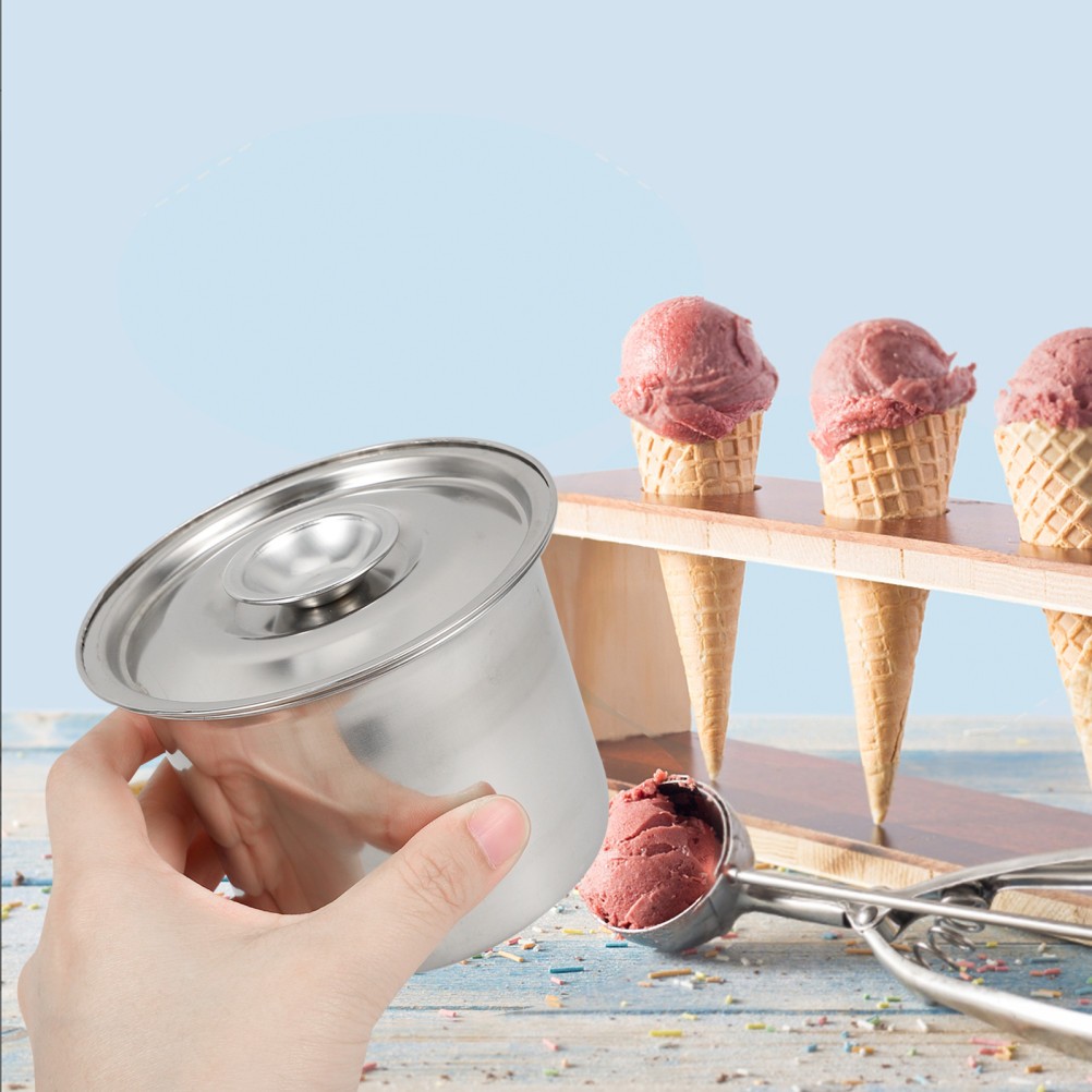 Ice Cream Containers Food Storage Stainless Steel with Lids Keeper