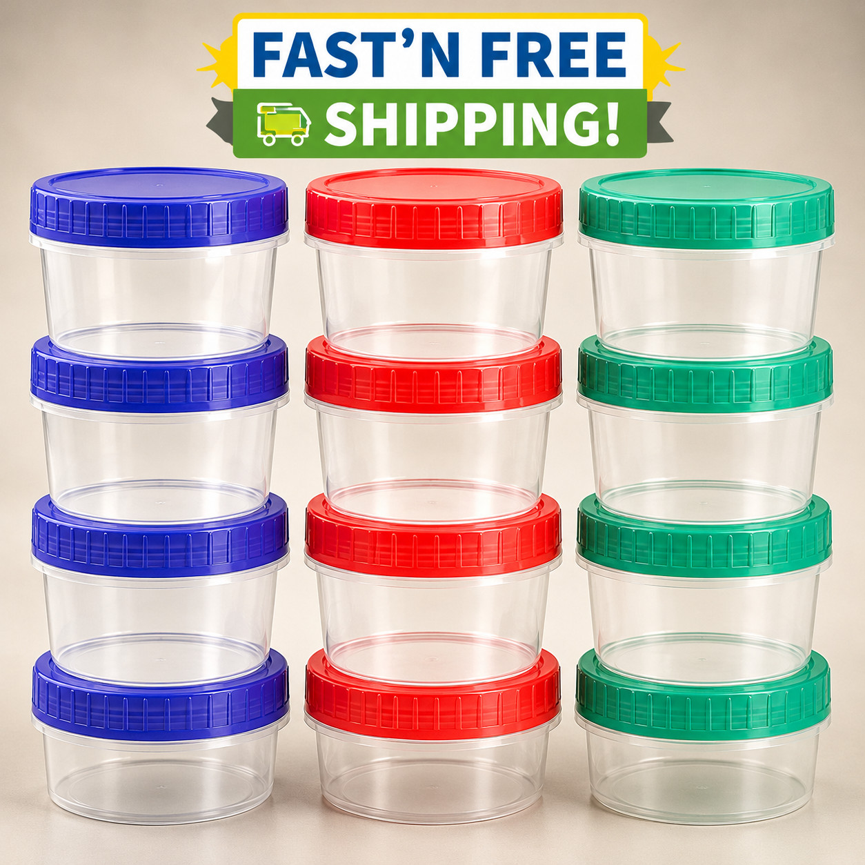 SGKSUN 2oz Sauce Containers 12 Pack Leak Proof Dressing Cups Meal Prep Lids