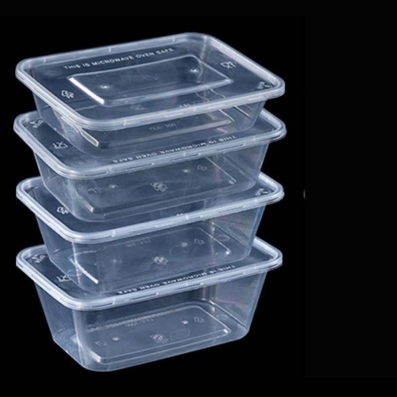 50 Sets Plastic Food Containers&Lids Microwave Freezer Takeaway Storage Box Home