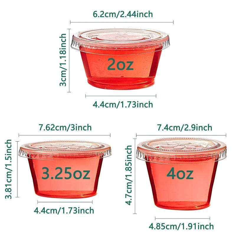 2oz, 3.25oz, 4 oz Leak-Proof Sauce & Snack Cups, Food Containers