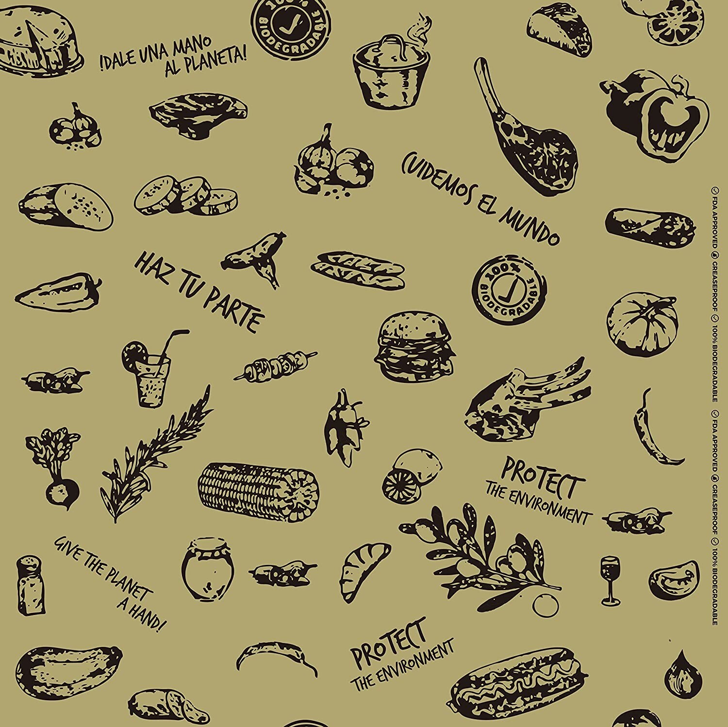 Technopaper Premium Deli Paper 12″x12″ – 4,000 Pack, ( Kraft Foodprint)