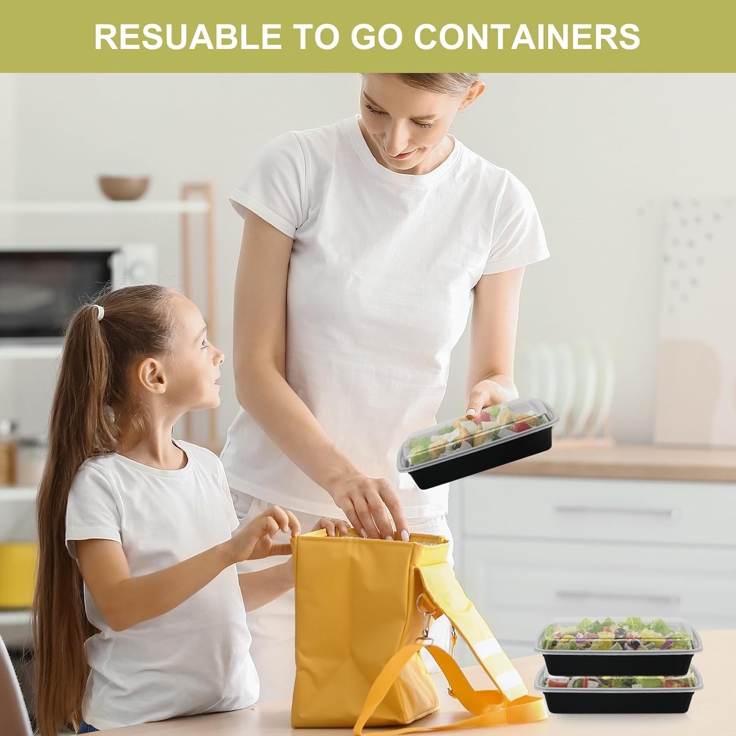 Meal Prep Containers 38oz 50 Pack Plastic To Go Food Containers, Disposable T…