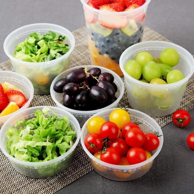 24 Pack Leak-Proof Soup Cups, 8/16/32oz Food Storage Containers with Condiment L