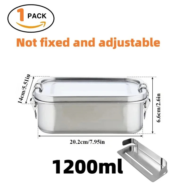 1 Pc 304 Stainless Steel Airtight Bento Lunch Box BPA Free Adult Meal Prep Box