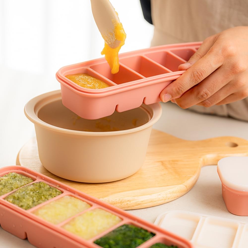 Silicone Freezer Tray, Made in Korea, Meal Prep, Freeze Food Storage Cubes Tr…