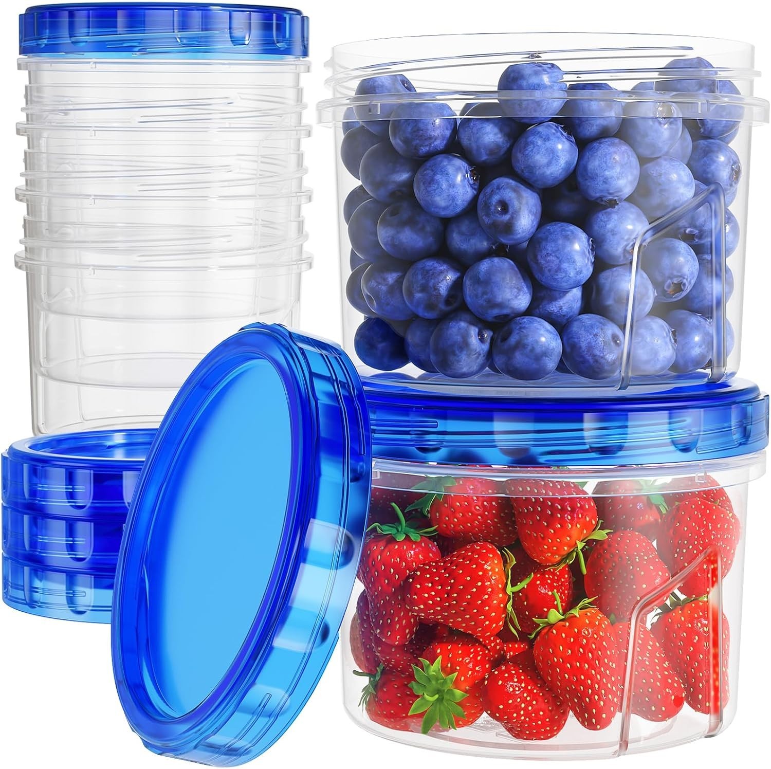 Freezer Storage Containers, [6 Pack-16 Oz] Airtight Plastic Food Storage Contain
