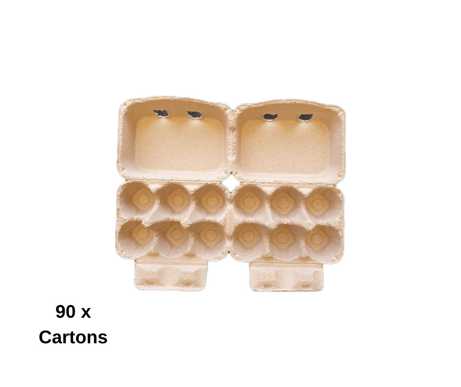 90 x Brand New Natural/Rustic Brown 6+6 Eggs Dozen Biodegradable Eco Egg Carton