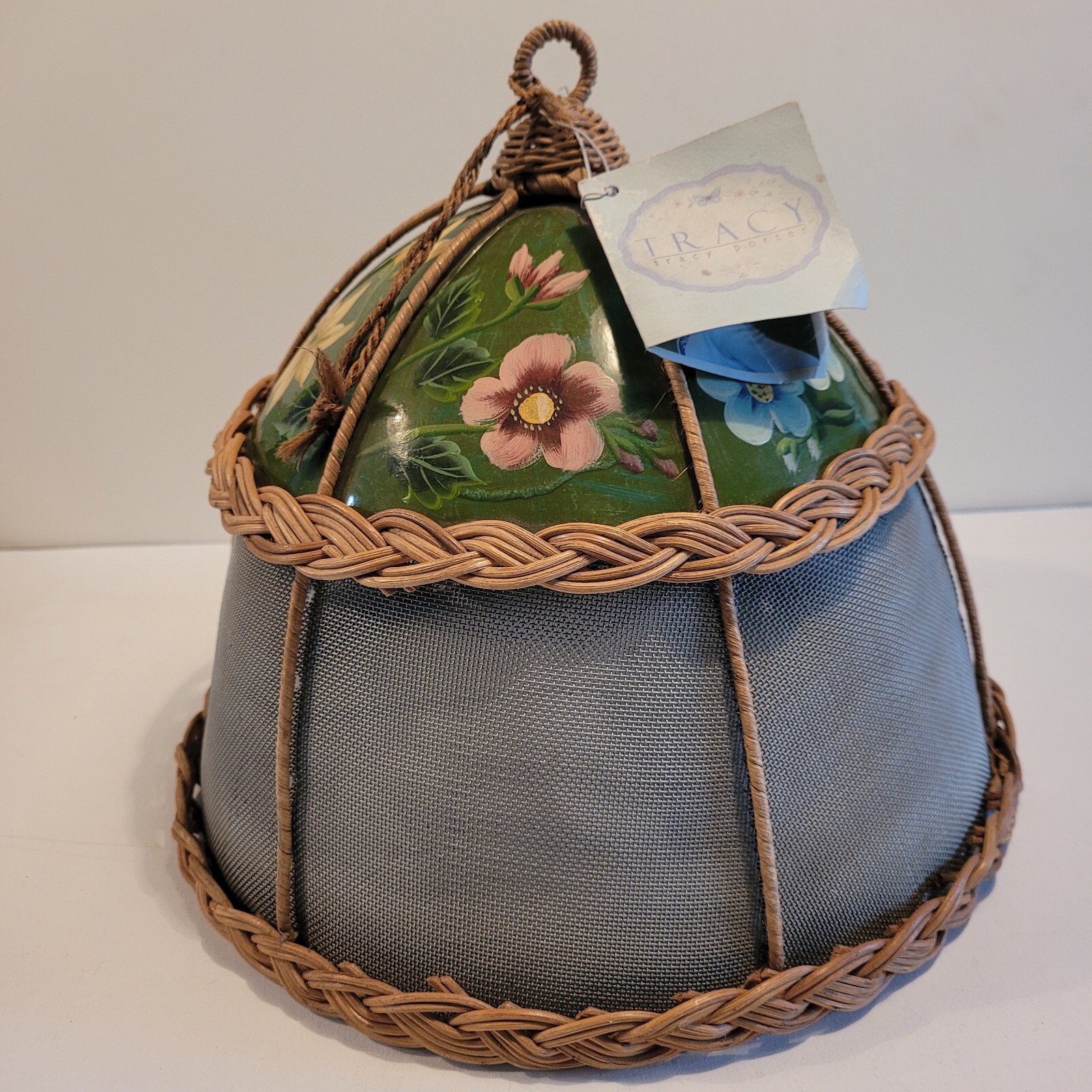 Tracy Porter Food Dome Alouette Cover Hand Painted Metal Mesh