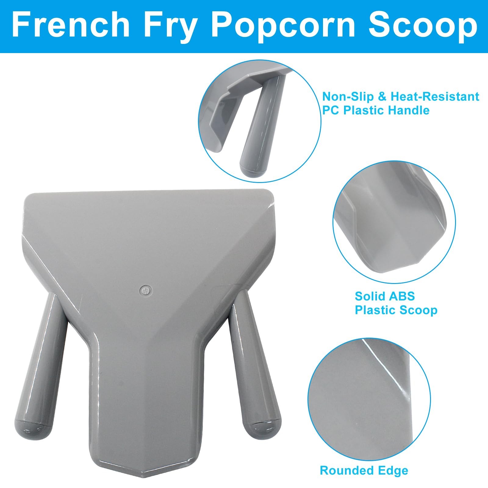 1 PCS Plastic French Fry Scoop Popcorn Scooper Quick Fill Tool Dual Handle