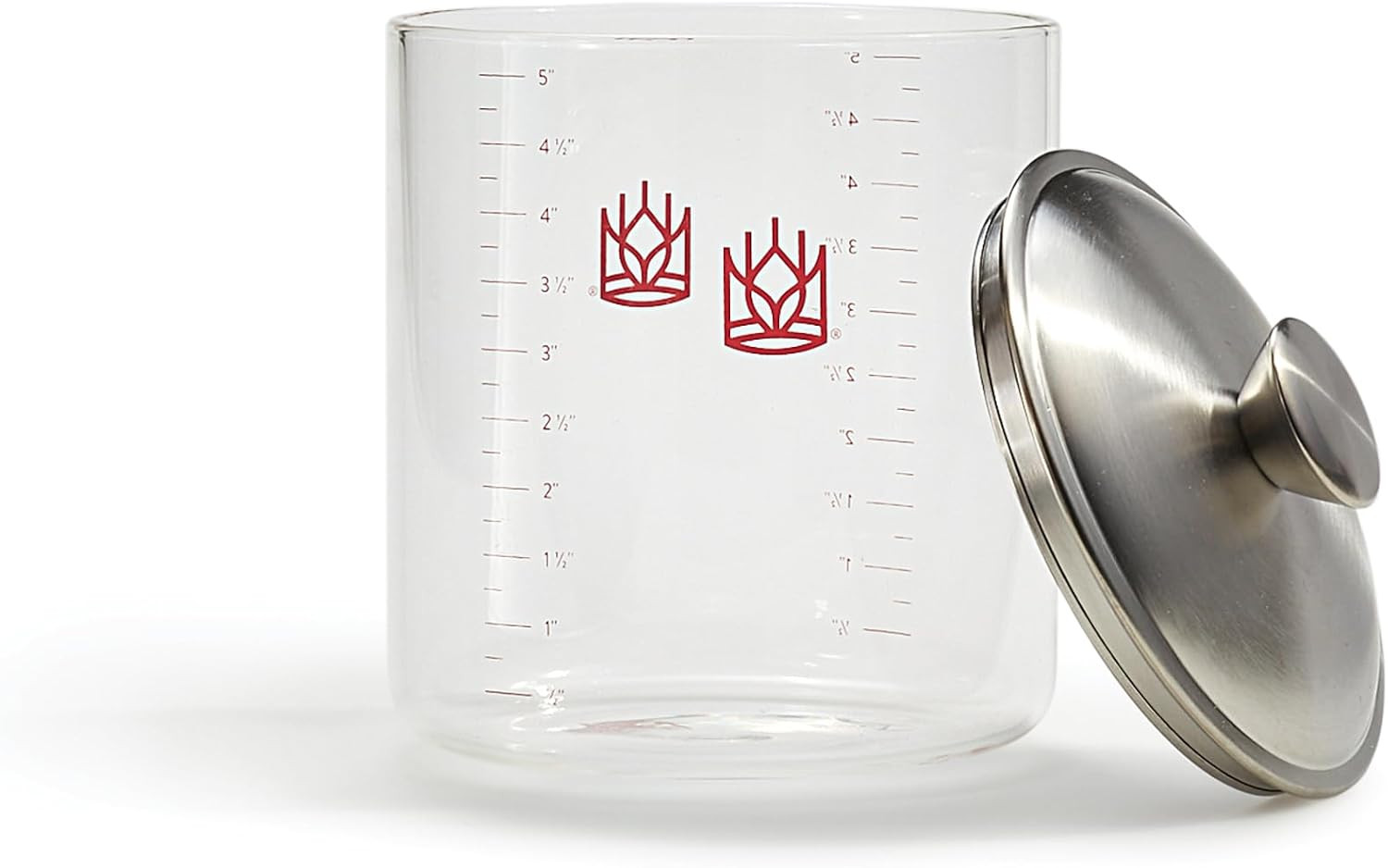 King Arthur Baking Company Glass Sourdough Crock with Lid, 1.5-Quart Capacity