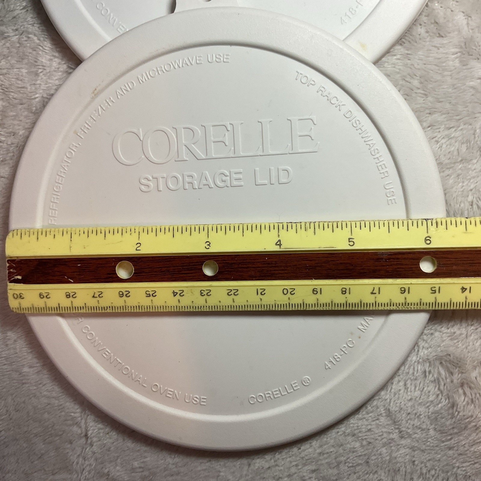 Corelle Storage Lids for 18 oz Cereal Soup Bowl White Fridge Freezer Micro Lot 4