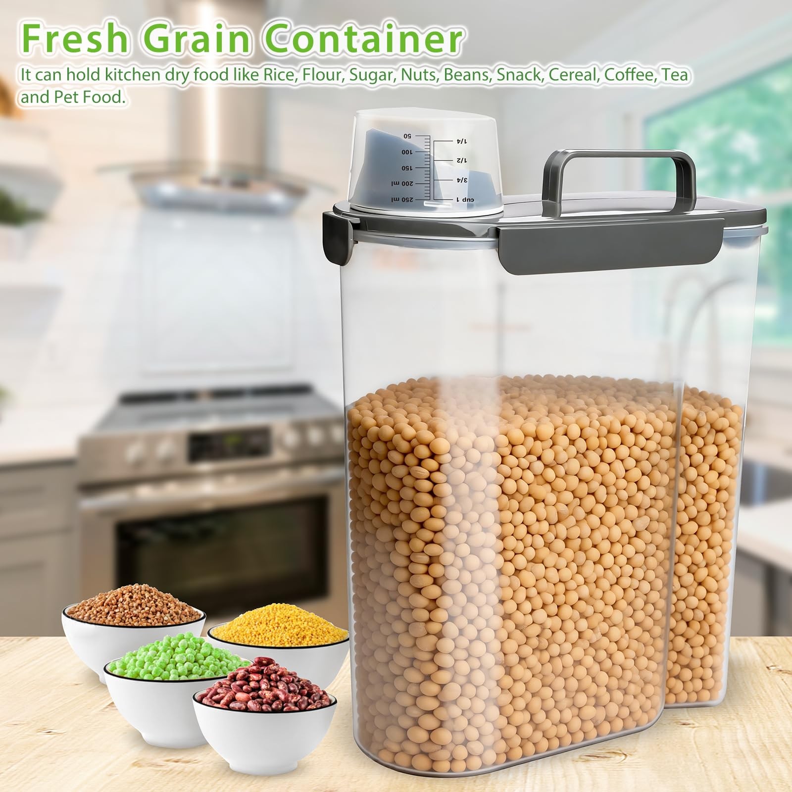Viretec Airtight Food Storage Container Set, 2 Pack, BPA~Free, Grey