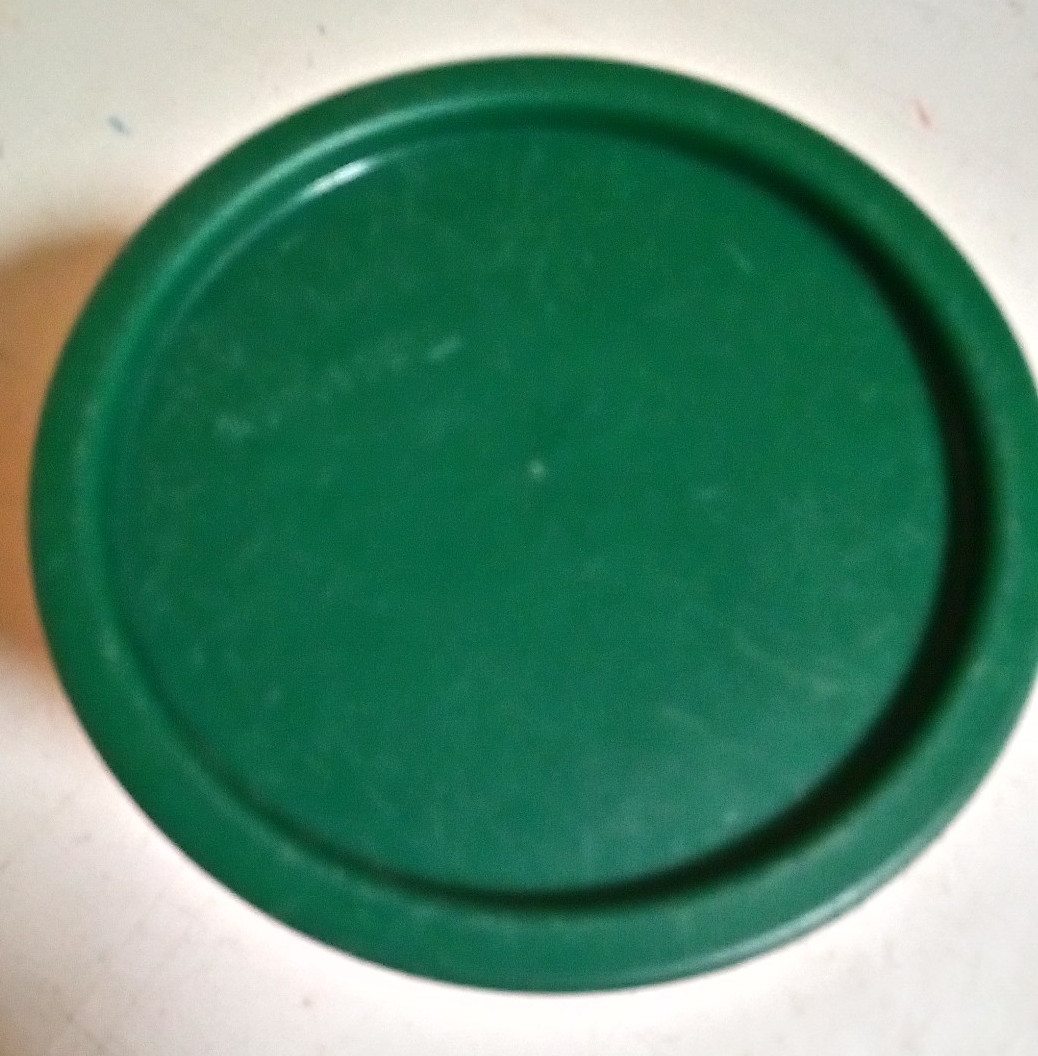 Remind Me Canister Tupperware B White w Hunter Green Seal Tupperware