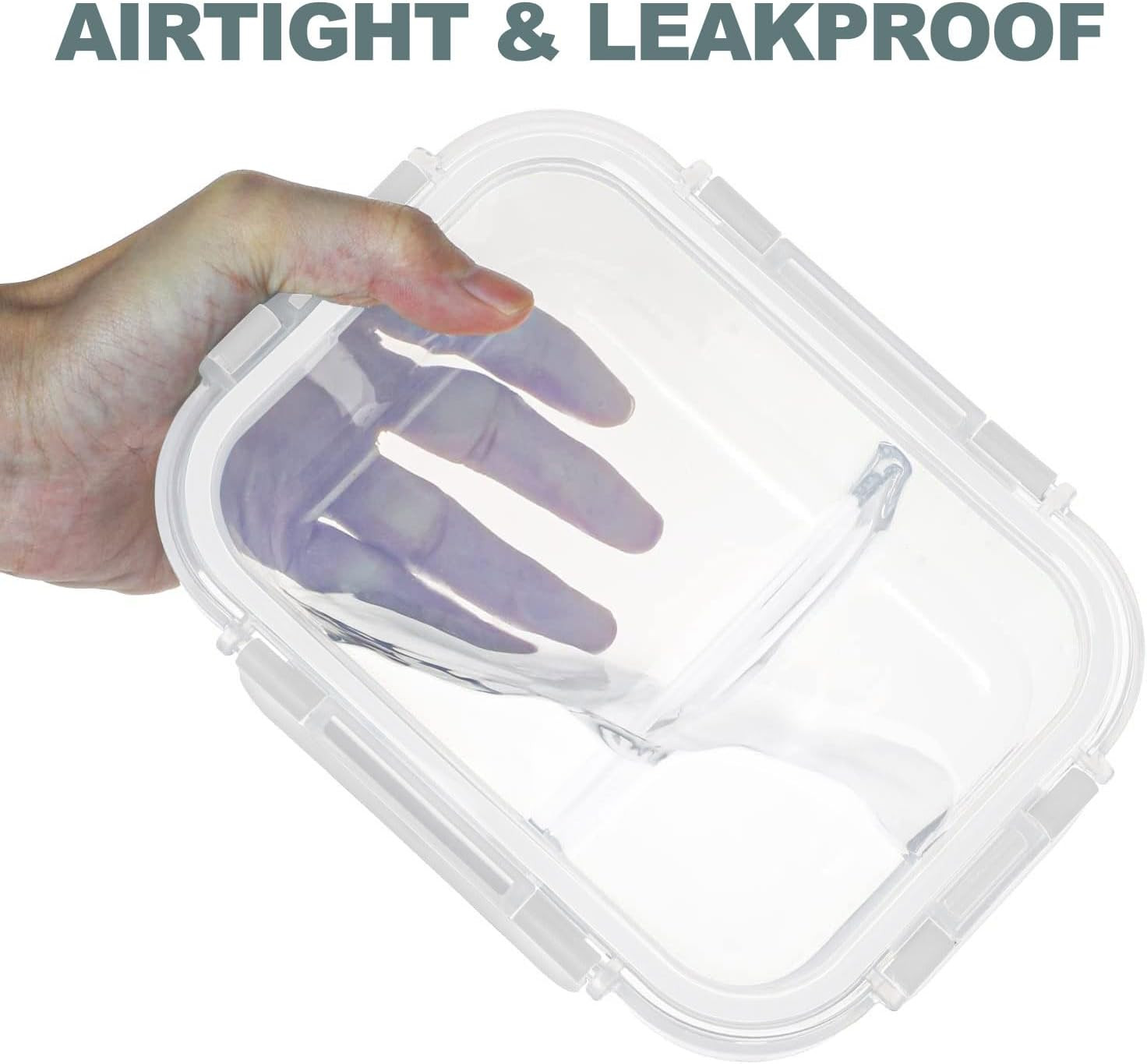 10 Packs 30Oz Glass Meal Prep Containers 2 Compartments,Glass Food Storage Conta