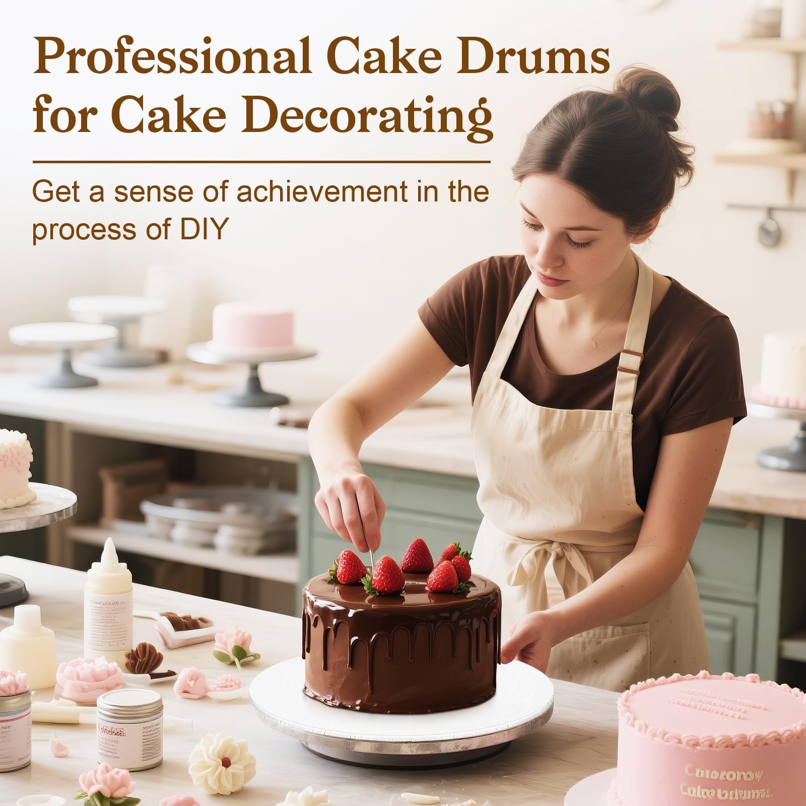 6 PCS 8 Inch White Cake Boards 1/4 Inch Thick Round Cardboard Circle Base
