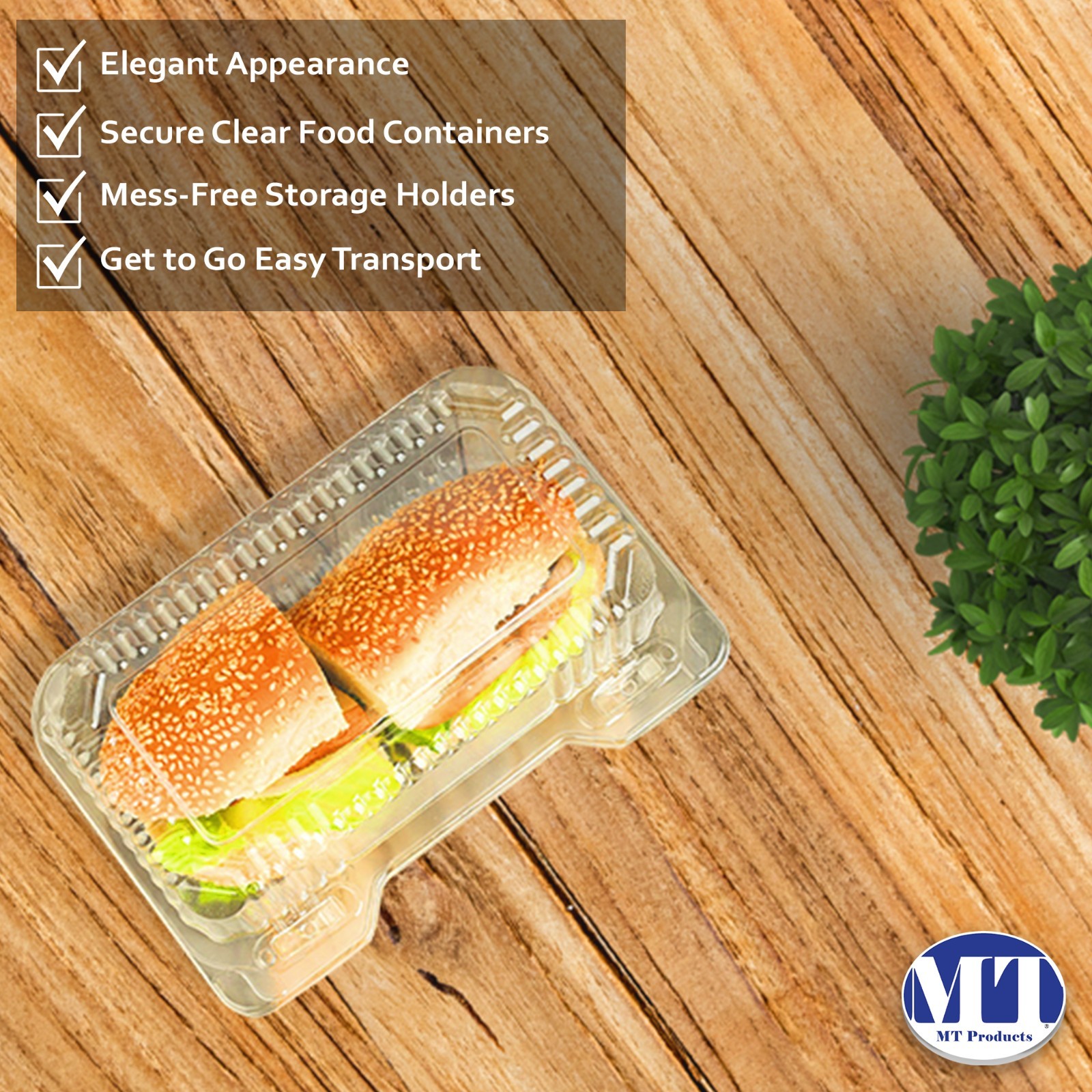 MT Products Disposable Clear Plastic Loaf Container – Pack of 500