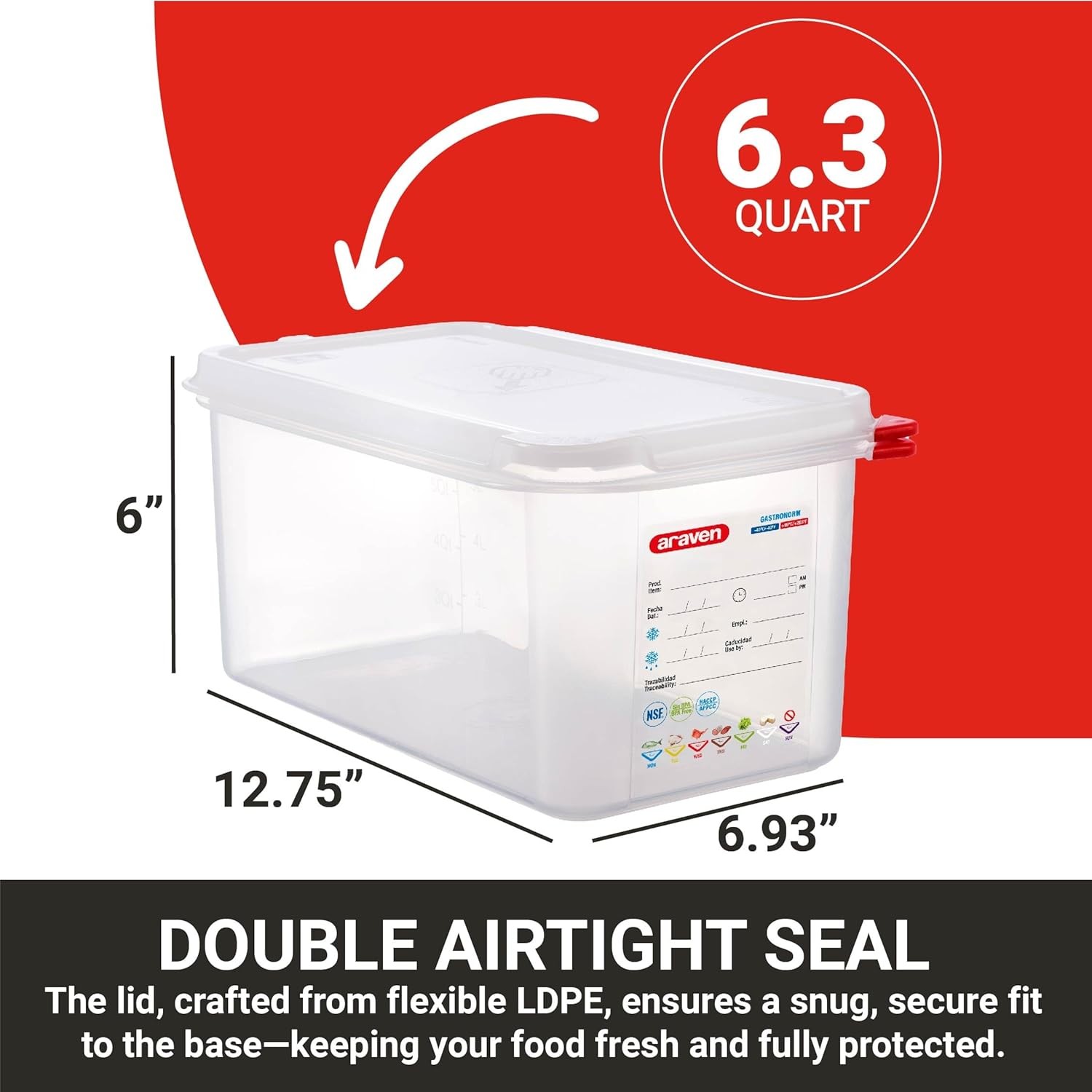 03031 Airtight Food Container BPA Free 6.3 Quart