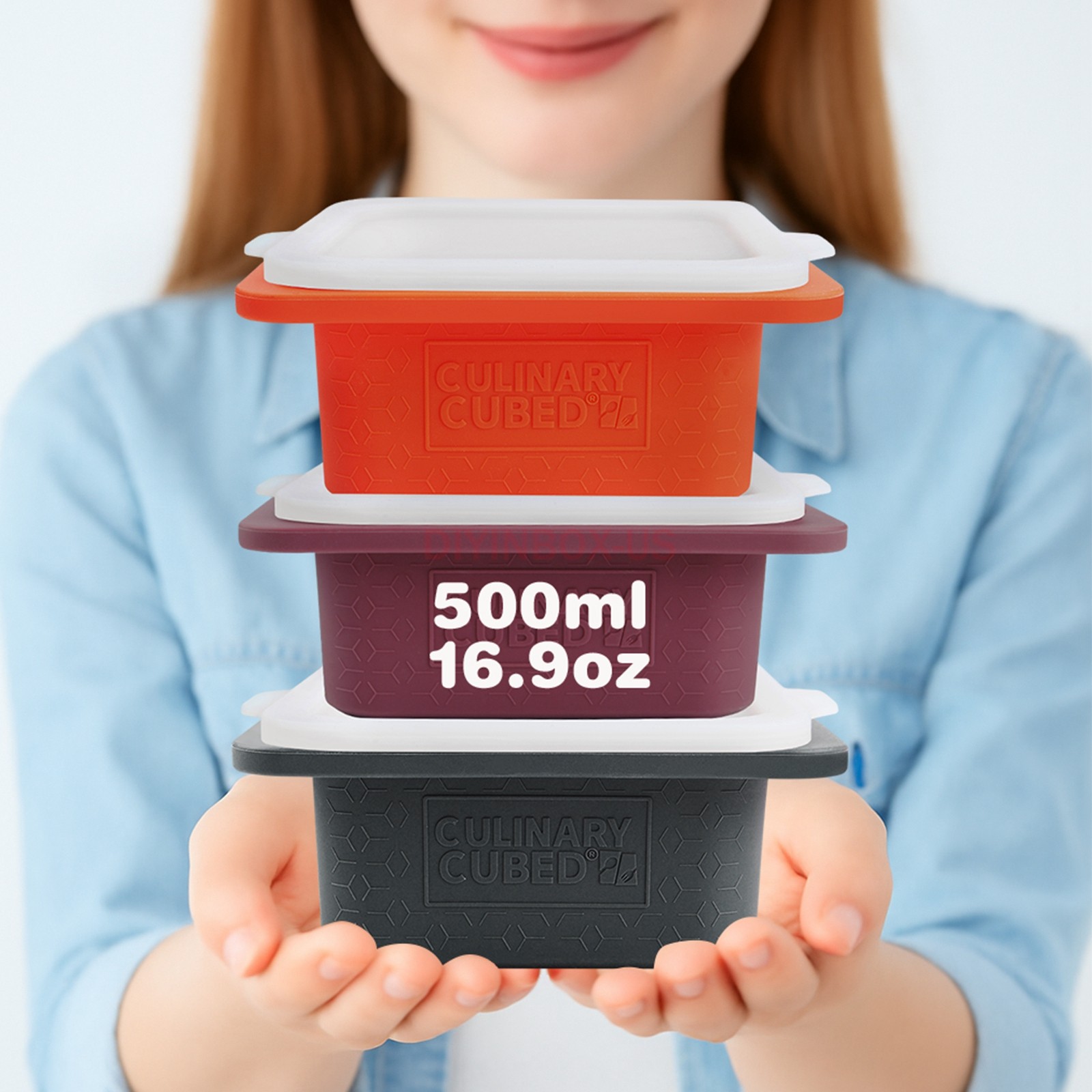 Food Storage Silicone Boxes Meal Container BPA Free Microwavable Dishwasher Safe