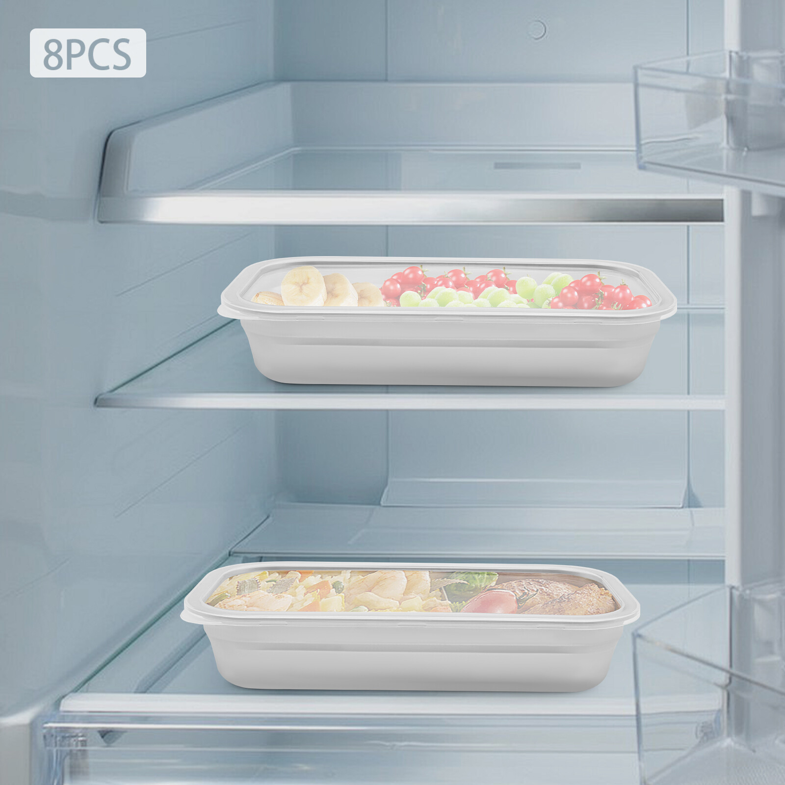 Set of 8 Stainless Steel 3L Bowls- Food Storage Containers Set With Lids
