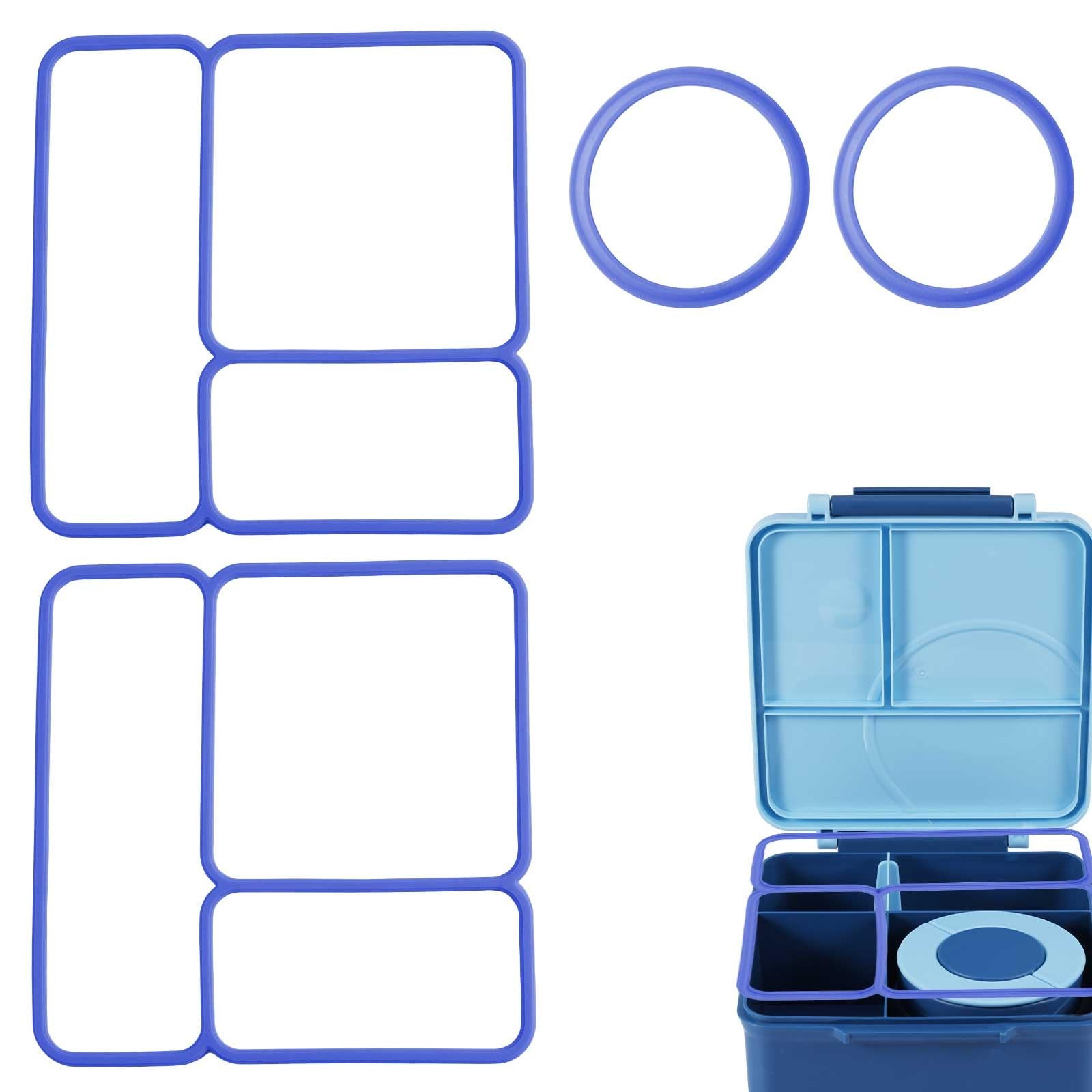 PEUTIER Silicone Lid Seal Gasket, Exact Fit Replacement Part For Bento Box, Blue