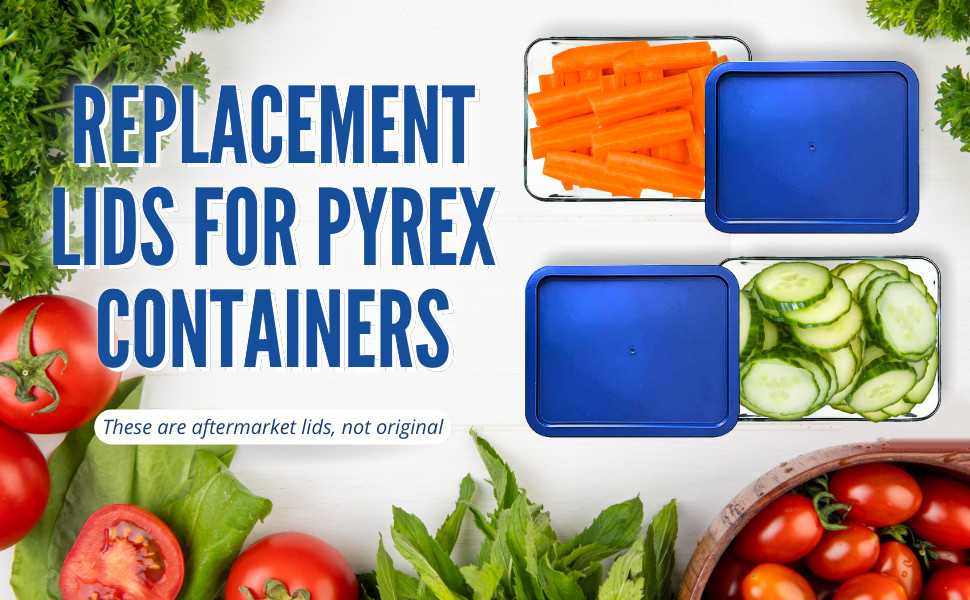 Replacement Lids fits Pyrex 3-Cup Glass Food Storage Container Bowls, (7.75 x