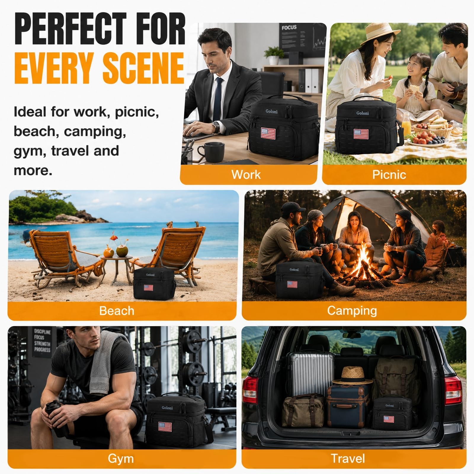 Insulated Cooler Bag, Leakproof Soft Lunch Cooler for Men & Women, Large Ther…
