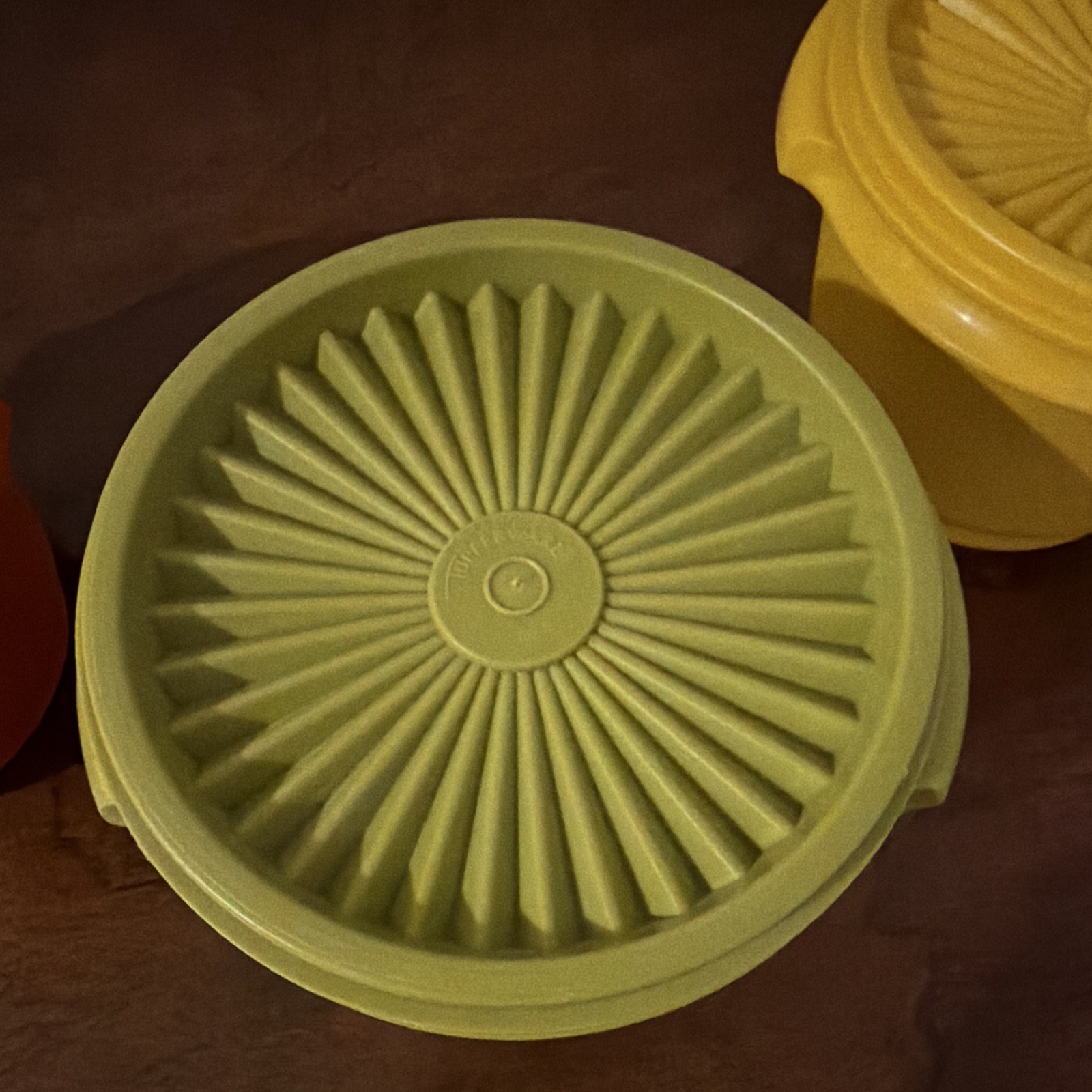 Tupperware Snack Bowl Set w/ Snap Lids, 3pc 10 oz Orange Green Yellow1970s